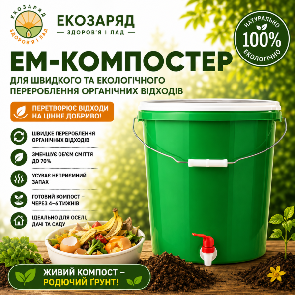 ЕМ компостер 15 л ТМ Заря microbioeffectт