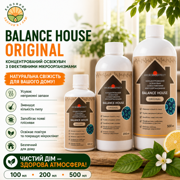 ЕМ Освіжувач balance hause Оригінал 100 500 мл концентрований ТМ Заря microbioeffect