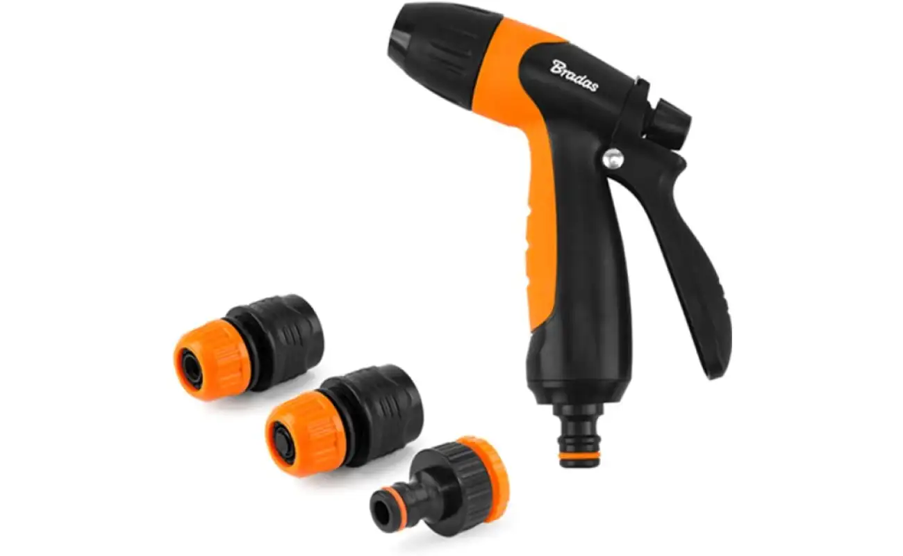 Пістолет для поливу регульований з комплектом арматури black line eco 2066set tm bradas