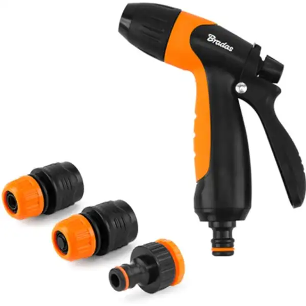 Пістолет для поливу регульований з комплектом арматури black line eco 2066set tm bradas