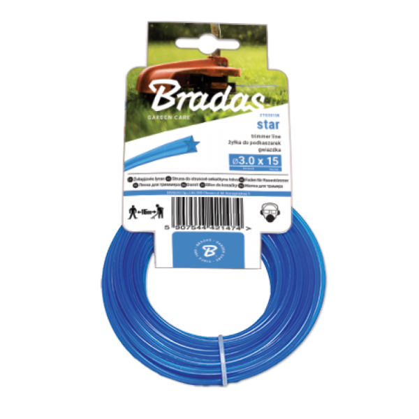 Ліска для мотокоси trimmer 3 мм*15 м Зірка ztg3015k ТМ bradas