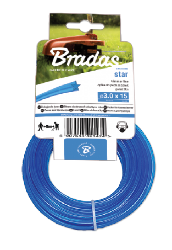 Ліска для мотокоси trimmer 3 мм*15 м Зірка ztg3015k ТМ bradas Ліска для мотокоси trimmer 3 мм*15 м Зірка ztg3015k ТМ bradas