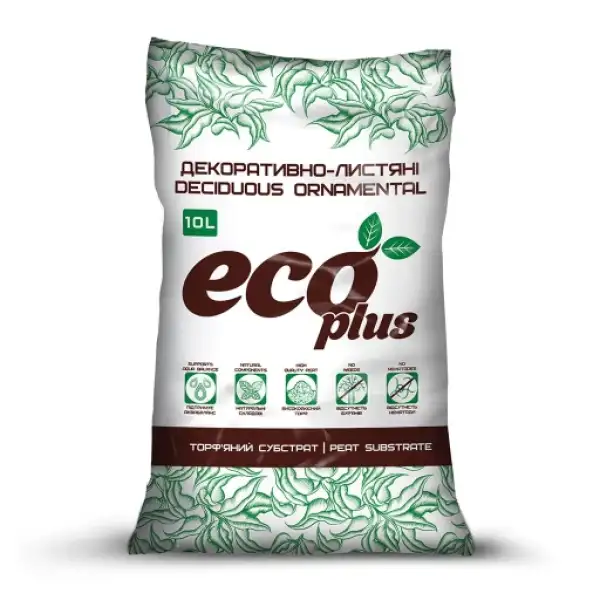 Субстрат для декоративно листових 10 л eco plus ТМ Торф Ленд Україна